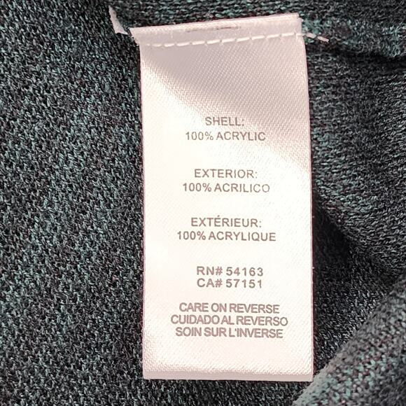 Calvin Klein Sweater Womens M Green Black Zig Zag Cowl Neck Pullover Casual Cozy - Picture 6 of 11